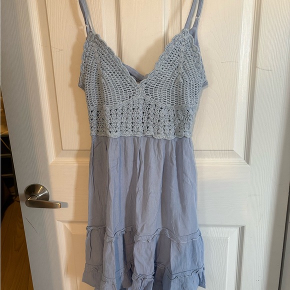 Streetwear Society Light Blue Crochet Bodice Sundress - Picture 2 of 6